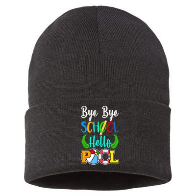 Bye Bye School Hello Pool Sustainable Knit Beanie