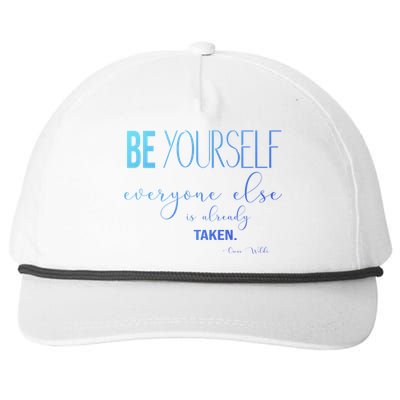 Be Yourself Everyone Else Is Already Taken Oscar Wilde Quote Great Gift Snapback Five-Panel Rope Hat