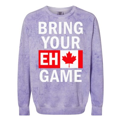 Bring Your Eh Game Canadian Flag Canada Colorblast Crewneck Sweatshirt