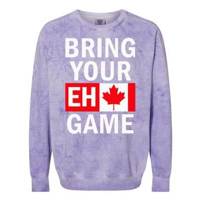 Bring Your Eh Game Canadian Flag Canada Colorblast Crewneck Sweatshirt