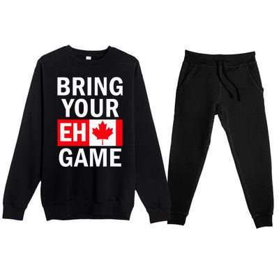 Bring Your Eh Game Canadian Flag Canada Premium Crewneck Sweatsuit Set