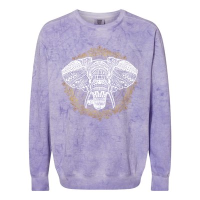 Bohemian Yoga Elephant Boho Majestic Spirit Animal Meaningful Gift Colorblast Crewneck Sweatshirt