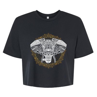 Bohemian Yoga Elephant Boho Majestic Spirit Animal Meaningful Gift Bella+Canvas Jersey Crop Tee