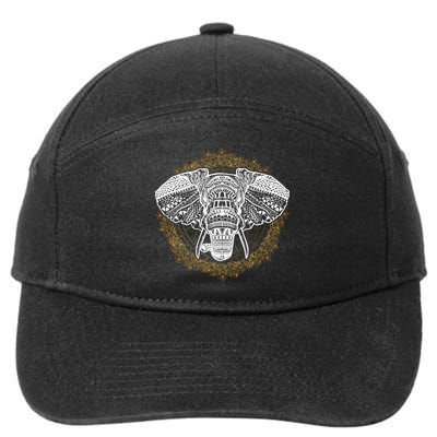 Bohemian Yoga Elephant Boho Majestic Spirit Animal Meaningful Gift 7-Panel Snapback Hat
