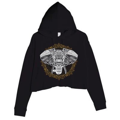 Bohemian Yoga Elephant Boho Majestic Spirit Animal Meaningful Gift Crop Fleece Hoodie