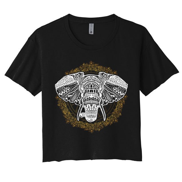 Bohemian Yoga Elephant Boho Majestic Spirit Animal Meaningful Gift Crop Top