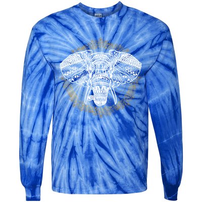 Bohemian Yoga Elephant Boho Majestic Spirit Animal Meaningful Gift Tie-Dye Long Sleeve Shirt