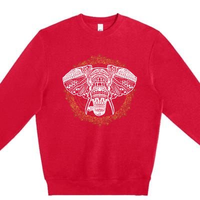 Bohemian Yoga Elephant Boho Majestic Spirit Animal Meaningful Gift Premium Crewneck Sweatshirt