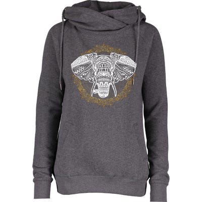 Bohemian Yoga Elephant Boho Majestic Spirit Animal Meaningful Gift Womens Funnel Neck Pullover Hood