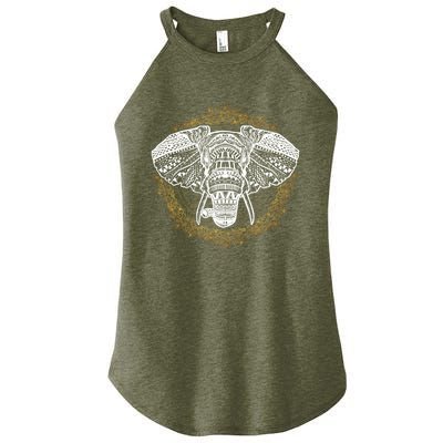 Bohemian Yoga Elephant Boho Majestic Spirit Animal Meaningful Gift Women's Perfect Tri Rocker Tank