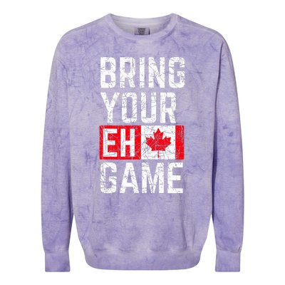 Bring Your Eh Game Canadian Flag Canada Pride Colorblast Crewneck Sweatshirt