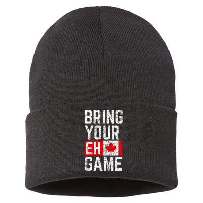 Bring Your Eh Game Canadian Flag Canada Pride Sustainable Knit Beanie