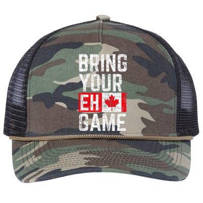 Bring Your Eh Game Canadian Flag Canada Pride Retro Rope Trucker Hat Cap