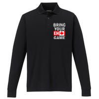 Bring Your Eh Game Canadian Flag Canada Performance Long Sleeve Polo