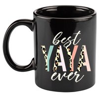 Best Yaya Ever Gifts Leopard Print Mothers Day 11oz C Handle Ceramic Mug
