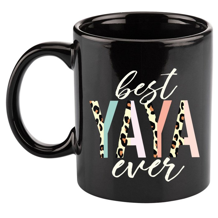 Best Yaya Ever Gifts Leopard Print Mothers Day 11oz C Handle Ceramic Mug