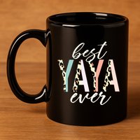 Best Yaya Ever Gifts Leopard Print Mothers Day 11oz C Handle Ceramic Mug