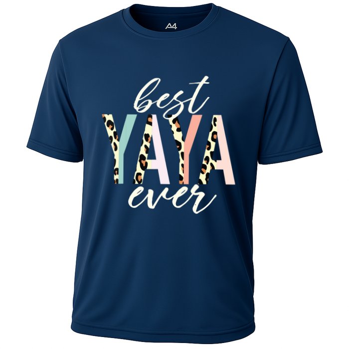 Best Yaya Ever Gifts Leopard Print Mothers Day Cooling Performance Crew T-Shirt