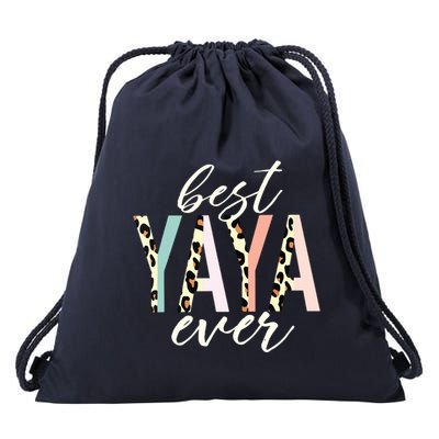 Best Yaya Ever Gifts Leopard Print Mothers Day Drawstring Bag