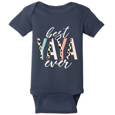 Best Yaya Ever Gifts Leopard Print Mothers Day Baby Bodysuit