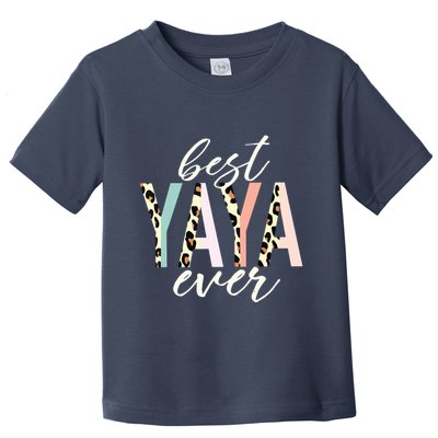 Best Yaya Ever Gifts Leopard Print Mothers Day Toddler T-Shirt