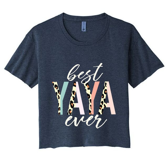 Best Yaya Ever Gifts Leopard Print Mothers Day Crop Top