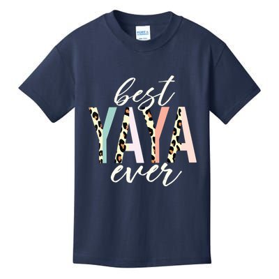 Best Yaya Ever Gifts Leopard Print Mothers Day Kids T-Shirt