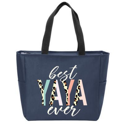 Best Yaya Ever Gifts Leopard Print Mothers Day Zip Tote Bag