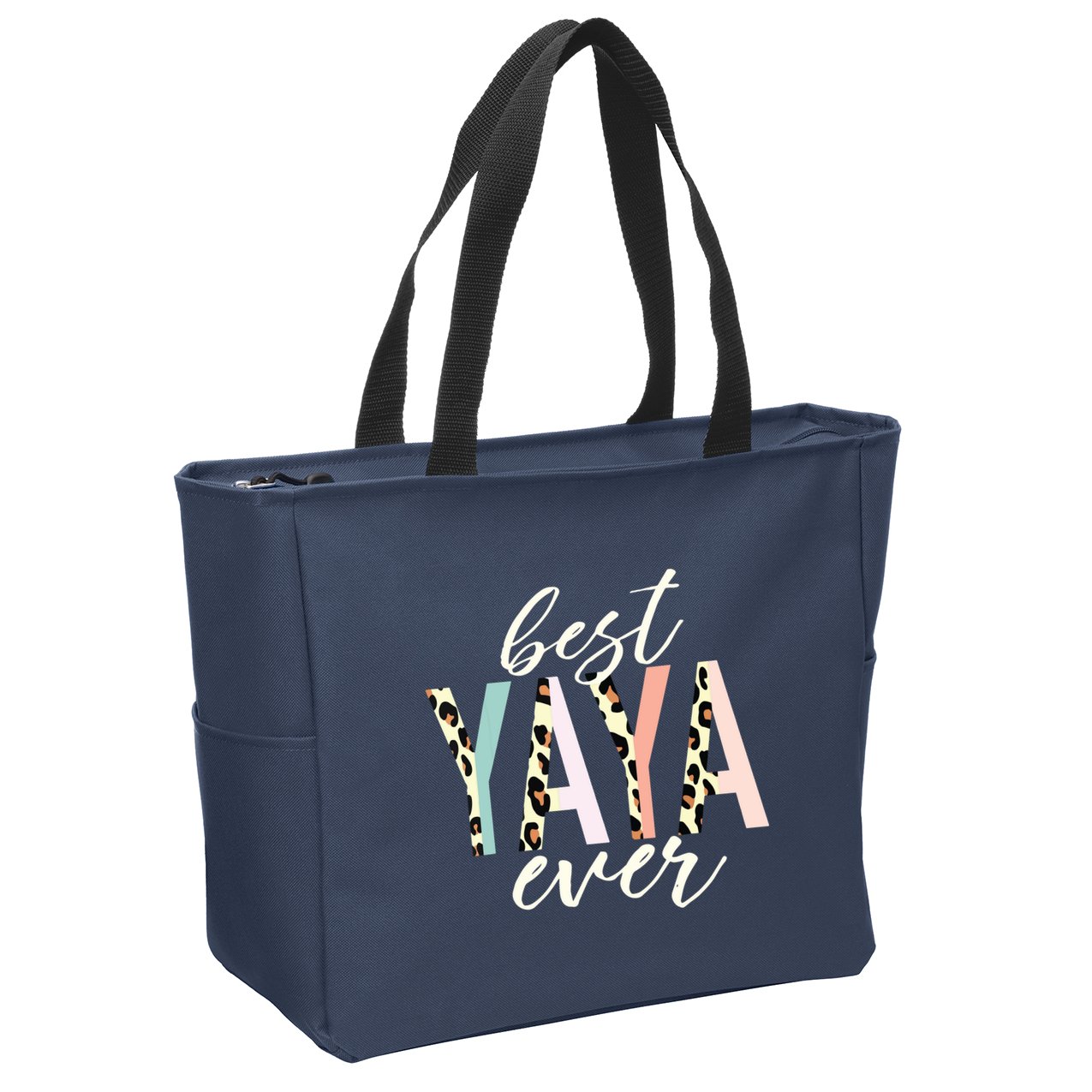 Best Yaya Ever Gifts Leopard Print Mothers Day Zip Tote Bag