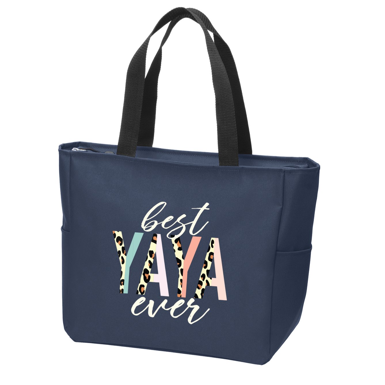 Best Yaya Ever Gifts Leopard Print Mothers Day Zip Tote Bag