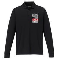 Bring Your Eh Game Canadian Flag Canada Pride Performance Long Sleeve Polo