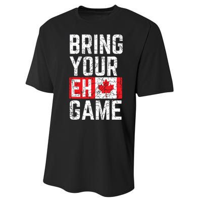 Bring Your Eh Game Canadian Flag Canada Pride Performance Sprint T-Shirt