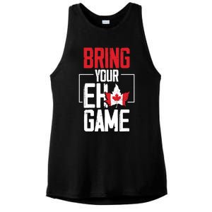 Bring Your Eh Game Funny Canada Canadian Great Gift Ladies PosiCharge Tri-Blend Wicking Tank