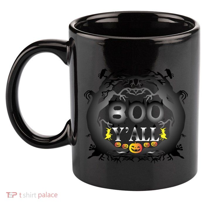 Boo Y'all Funny Halloween 11oz C Handle Ceramic Mug
