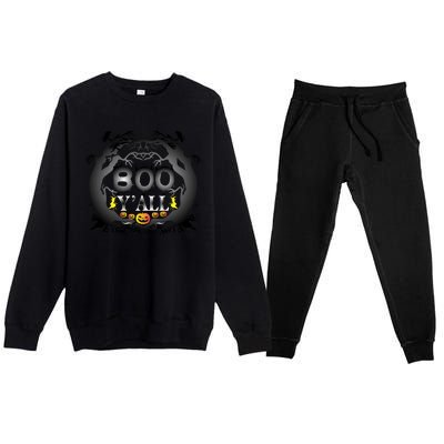 Boo Y'all Funny Halloween Premium Crewneck Sweatsuit Set