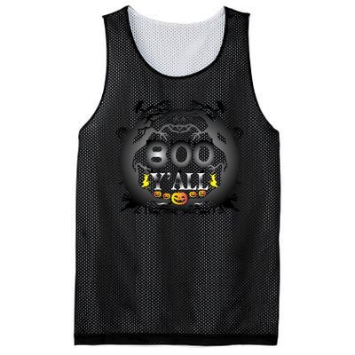 Boo Y'all Funny Halloween Mesh Reversible Basketball Jersey Tank