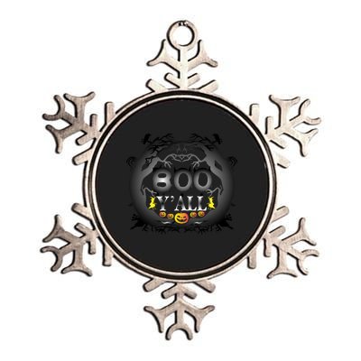 Boo Y'all Funny Halloween Metallic Star Ornament