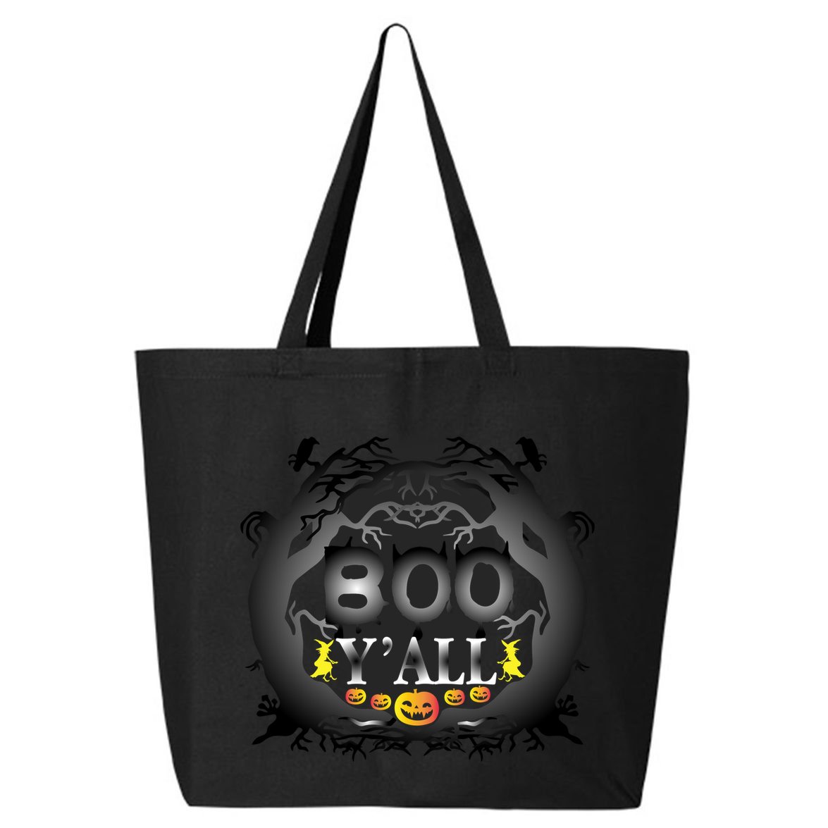 Boo Y'all Funny Halloween 25L Jumbo Tote