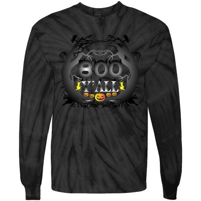 Boo Y'all Funny Halloween Tie-Dye Long Sleeve Shirt