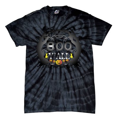 Boo Y'all Funny Halloween Tie-Dye T-Shirt