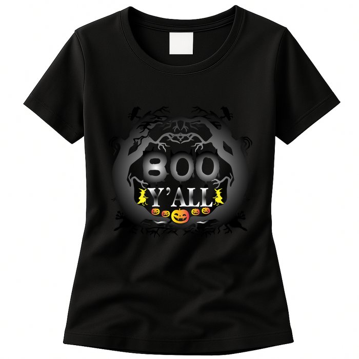 Boo Y'all Funny Halloween Womens T-Shirt