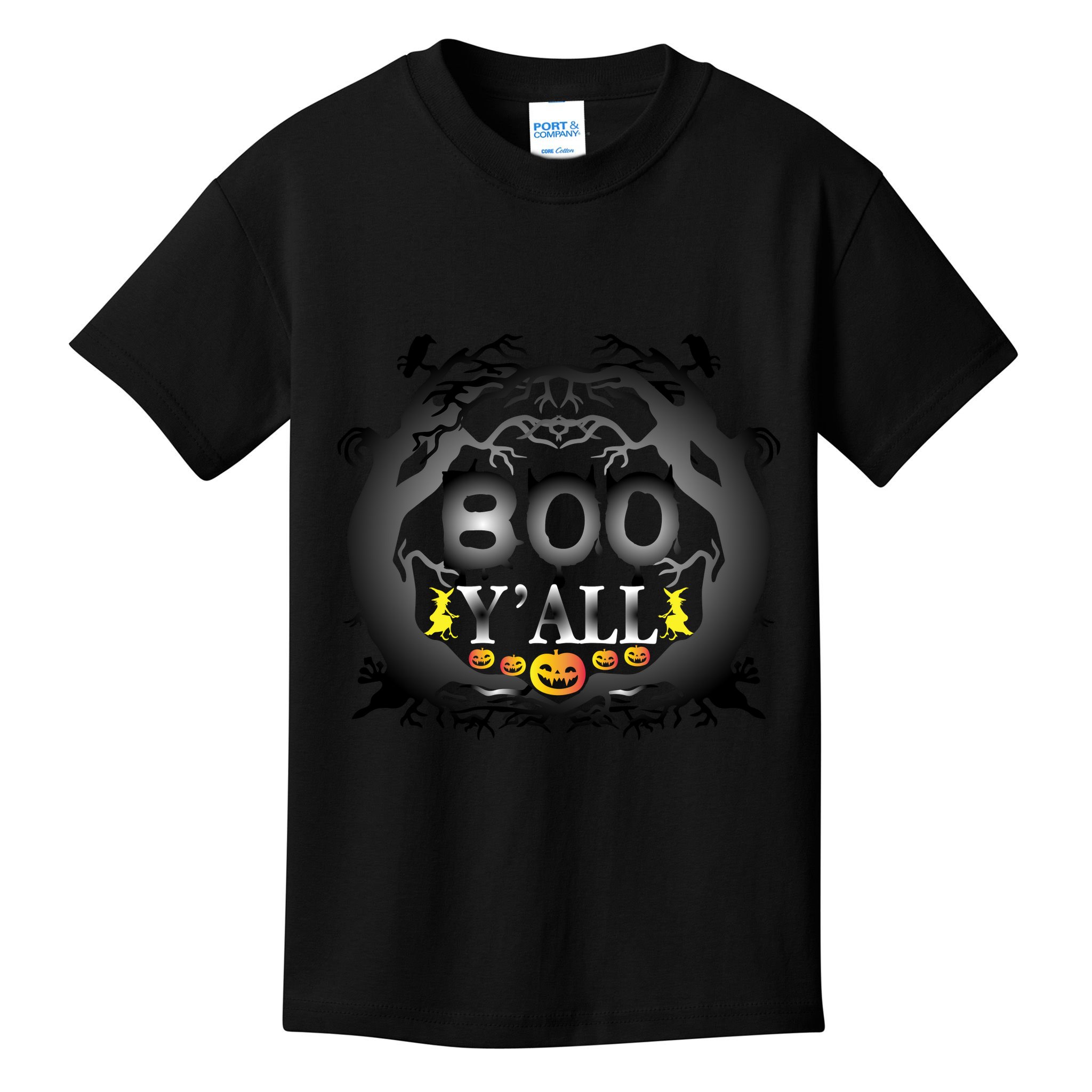 Boo Y'all Funny Halloween Kids T-Shirt