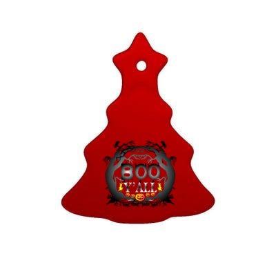 Boo Y'all Funny Halloween Ceramic Tree Ornament