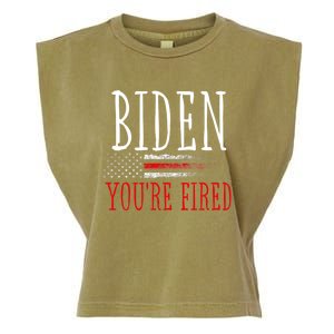 Biden YouRe Fired Elect Trump President 2024 American Flag Funny Gift Garment-Dyed Women's Muscle Tee