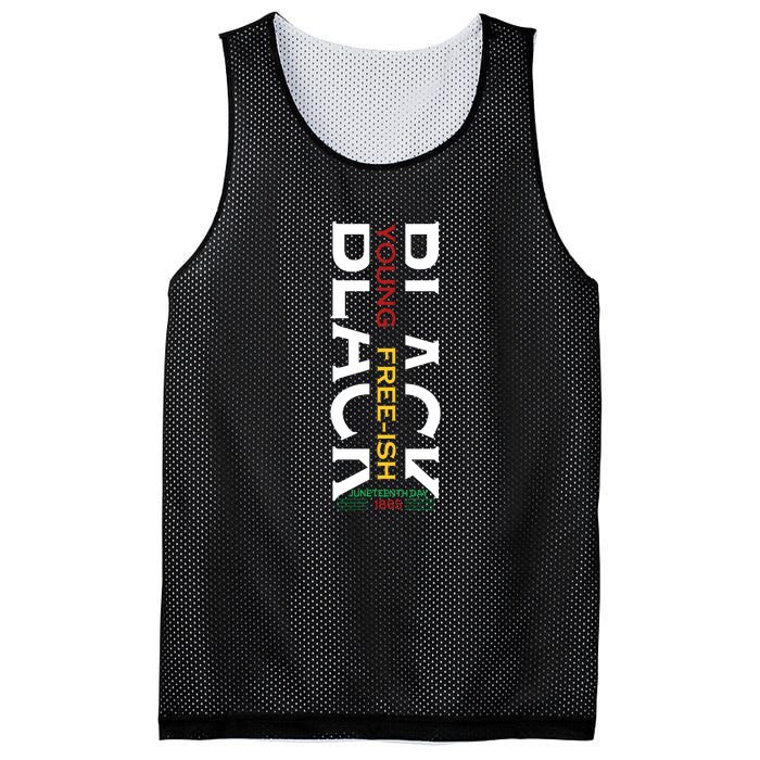 Black Young Free Ish Juneteenth Day 1865 Gift Mesh Reversible Basketball Jersey Tank