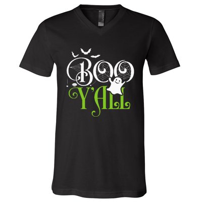 Boo YAll Funny Halloween Scary Creepy Cool Humor Novelty V-Neck T-Shirt