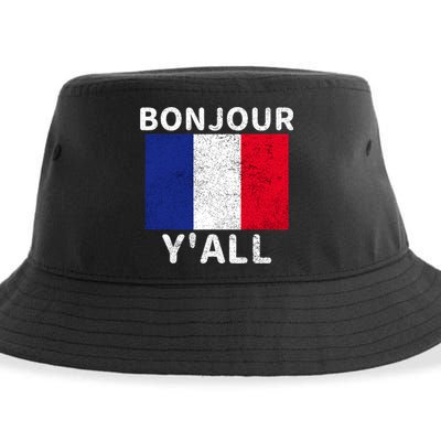 Bonjour Y'all French Flag France Pride  Sustainable Bucket Hat