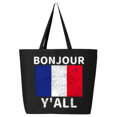 Bonjour Y'all French Flag France Pride  25L Jumbo Tote