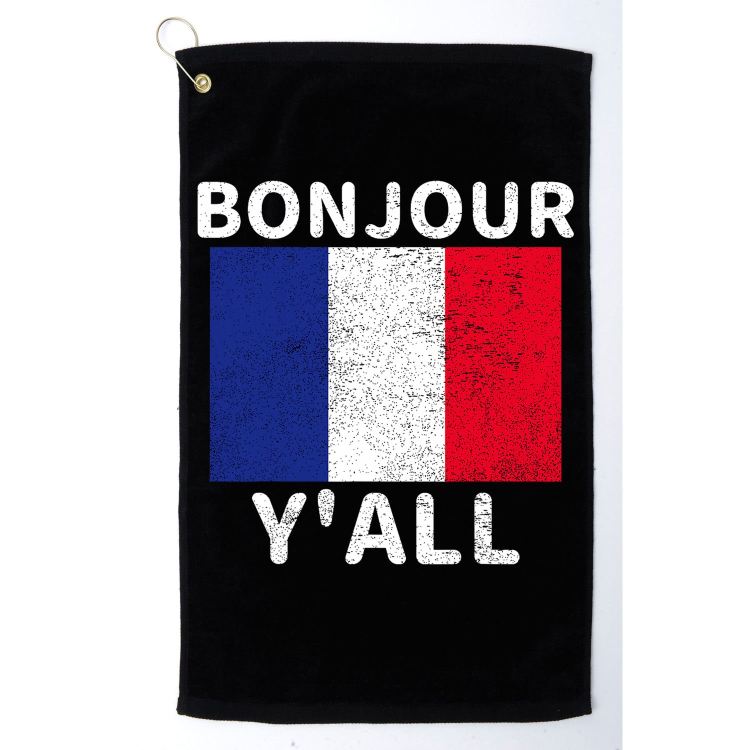 Bonjour Y'all French Flag France Pride  Golf Towel