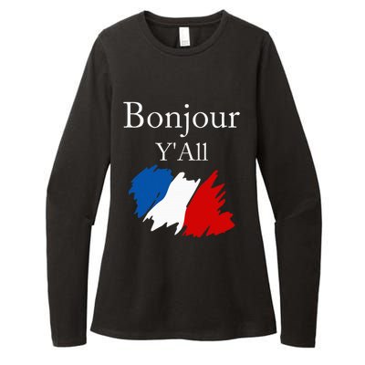 Bonjour YAll Funny French Flag France Lover Womens CVC Long Sleeve Shirt